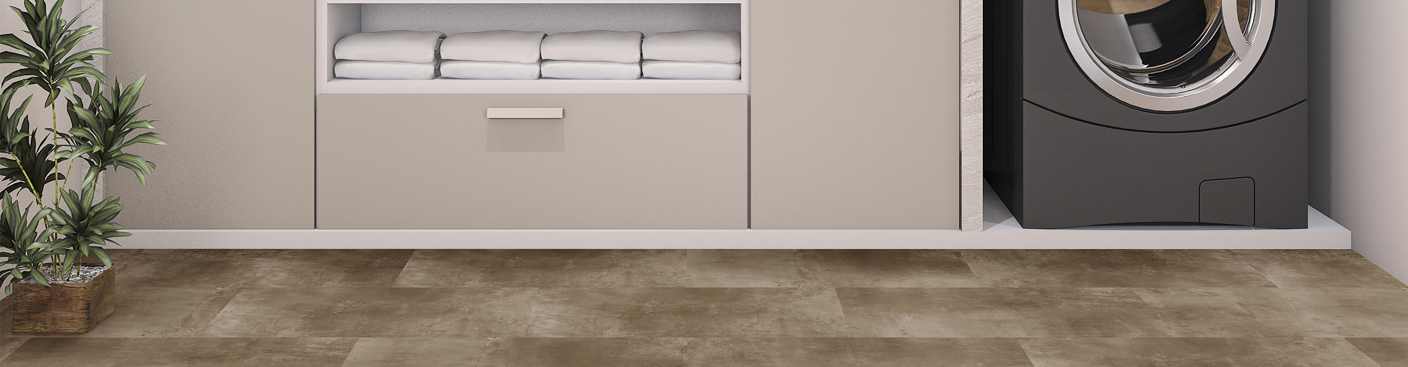 luxury vinyl flooring in laundry room